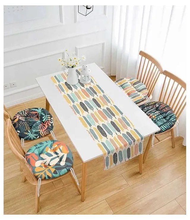 Asztali futó és székpárna szett 5 db-os Long Leaves – Mila Home