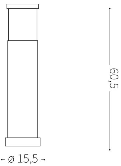 Ideal Lux - TRONCO kültéri lámpatest 1xE27/42W/230V 60 cm IP65 antracit