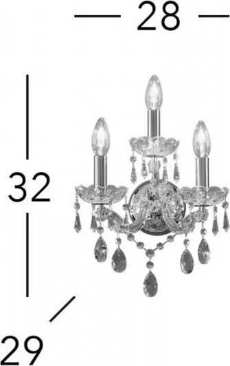 KOLARZ 3844-63-3-SPT SCHÖNBRUNN Kristály Fali Lámpa E14 IP20