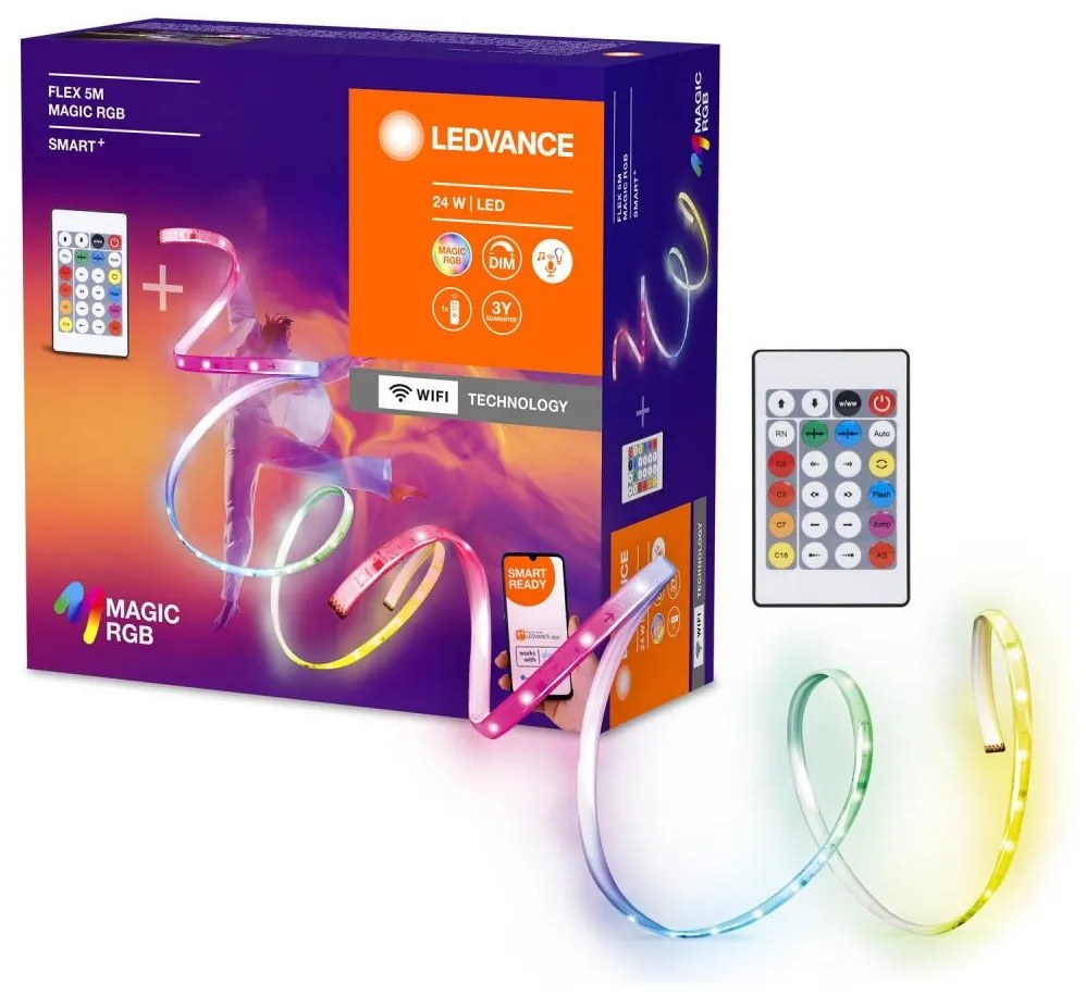 Ledvance - LED RGB Dimmelhető szalag SMART+ MAGIC FLEX 5m LED/24W/230V Wi-Fi+ távirányító