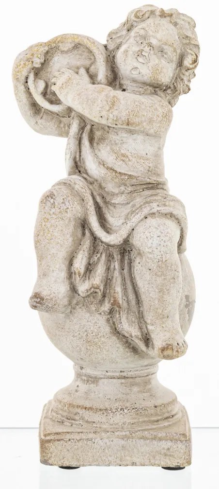 Dekoratív figura angyal Cement Szürke 19x8x8cm