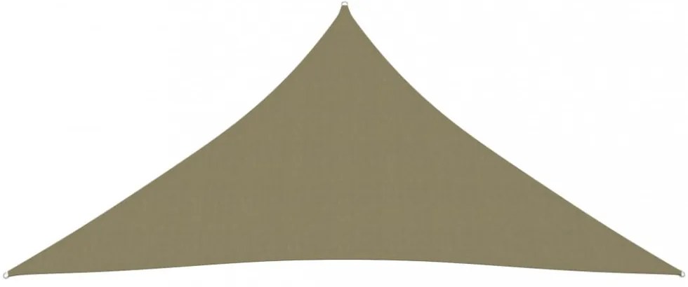 bézs háromszögű oxford-szövet napvitorla 4,5 x 4,5 x 4,5 m
