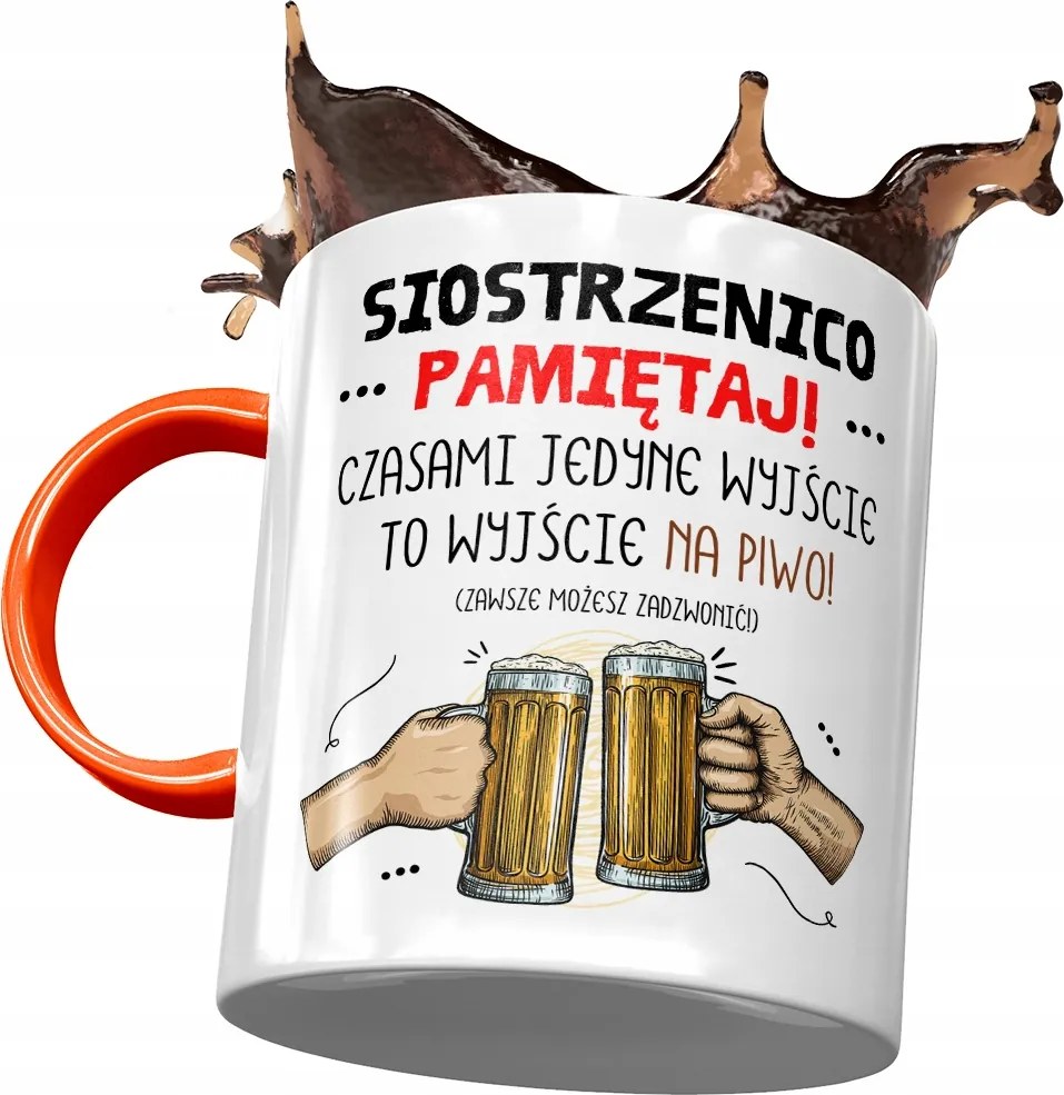 Narancssárga bögre az unokahúgnak ajándékba, fényképes nyomtatással