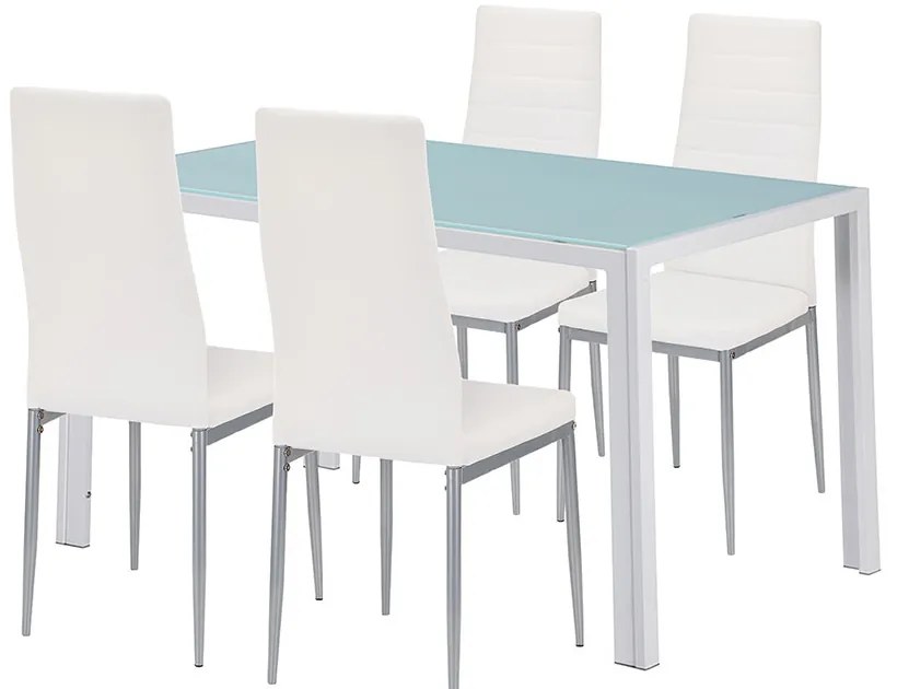 Mabel 4+1 étkező garnitúra fehér-szürke