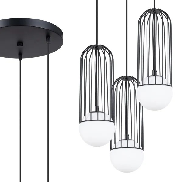 Sollux SL.1336 - Csillár zsinóron BRINA 3xG9/8W/230V fekete