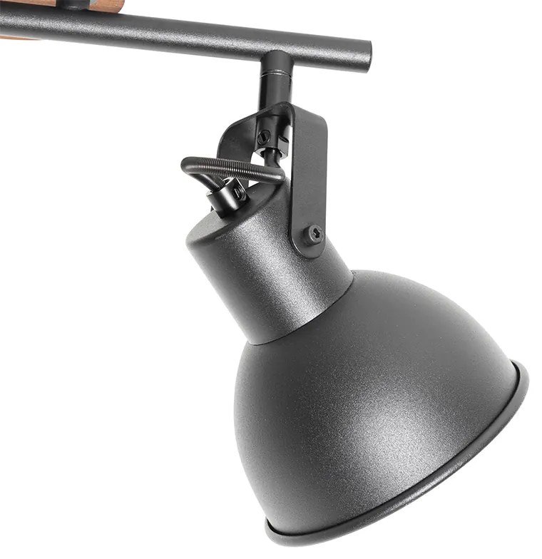 Ipari reflektor fekete fával, dönthető, 2 lámpás - Tommy