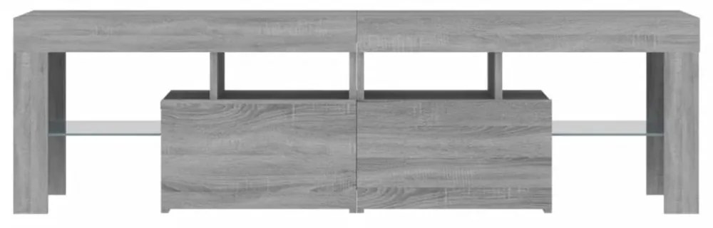 szürke sonoma színű TV-szekrény LED-világítással 140x36,5x40 cm