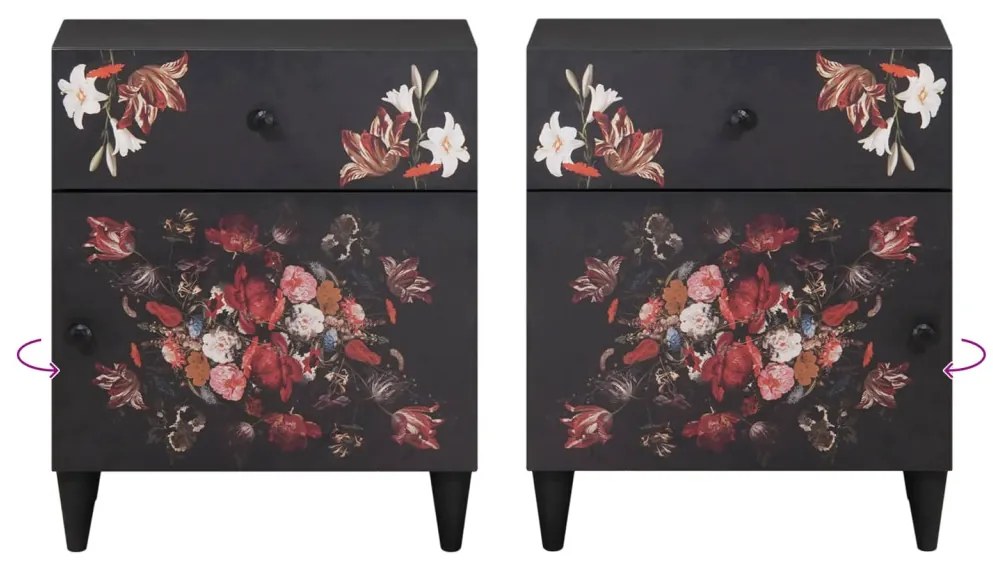 Éjjeli asztal fiókkal Sokszínű 50 x 33 x 60 cm Tömör Mangófát