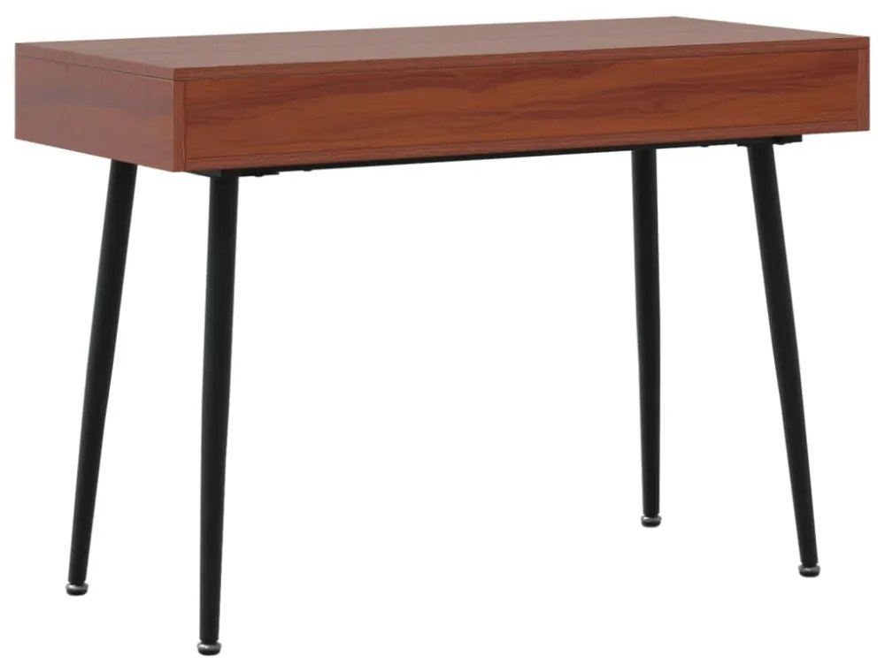barna szerelt fa számítógépasztal fiókkal 110 x 50 x 75 cm