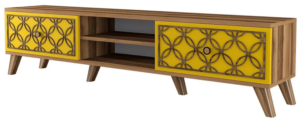 TV asztal/szekrény Classy (dió + sárga). 1088910