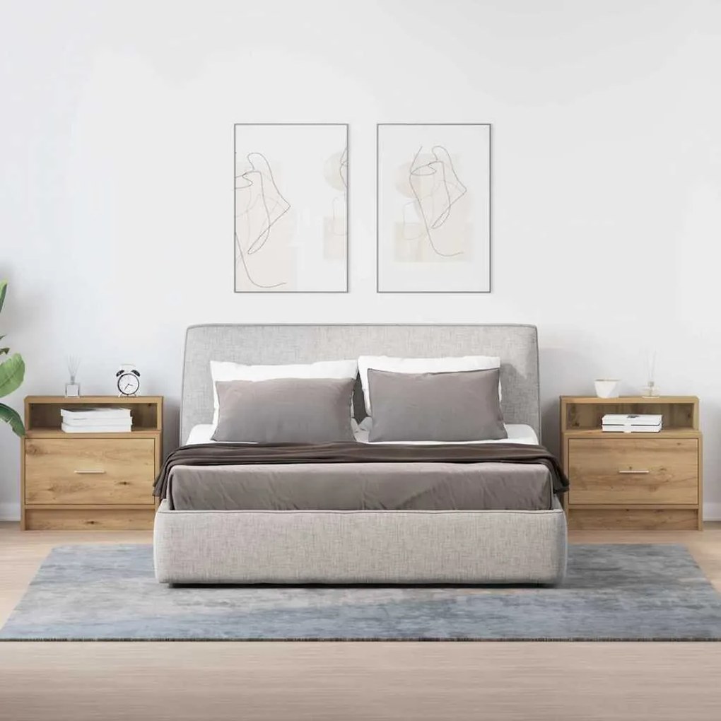 Éjjeliszekrények fiókkal 2 db artisan tölgy 51 x 31 x 47 cm