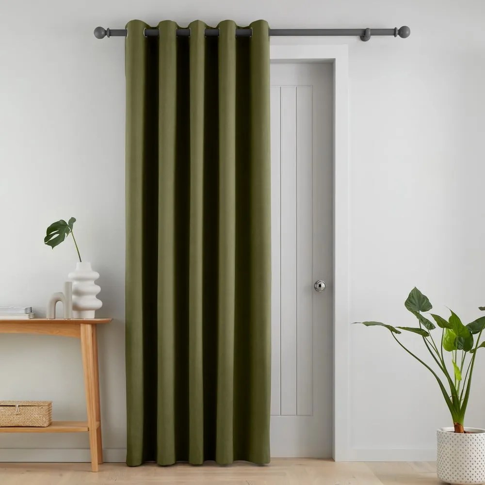Khaki sötétítő-termo függöny ajtóra 117x213 cm Wilson – Catherine Lansfield