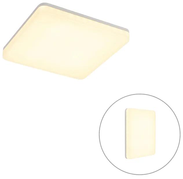 Mennyezeti lámpa fehér négyzet LED-del, világos-sötét érzékelővel - Plater