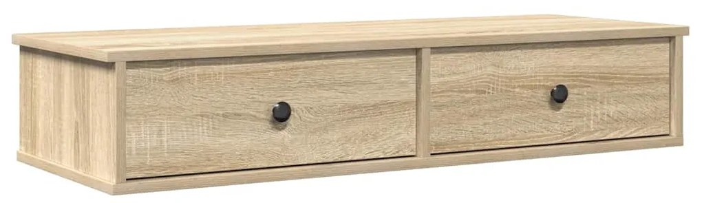 sonoma tölgy szerelt fa falipolc fiókokkal 100 x 37,5 x 19 cm