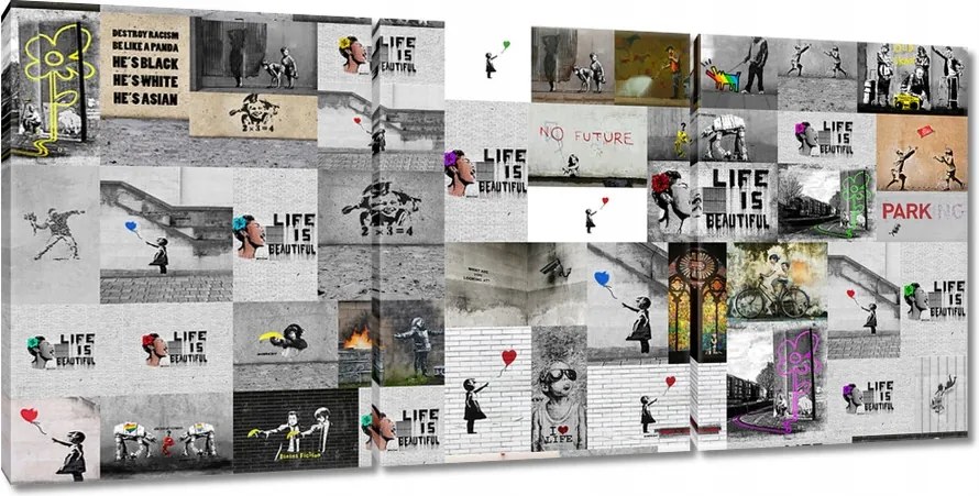 Vászonkép 150x70 Mix Banksy