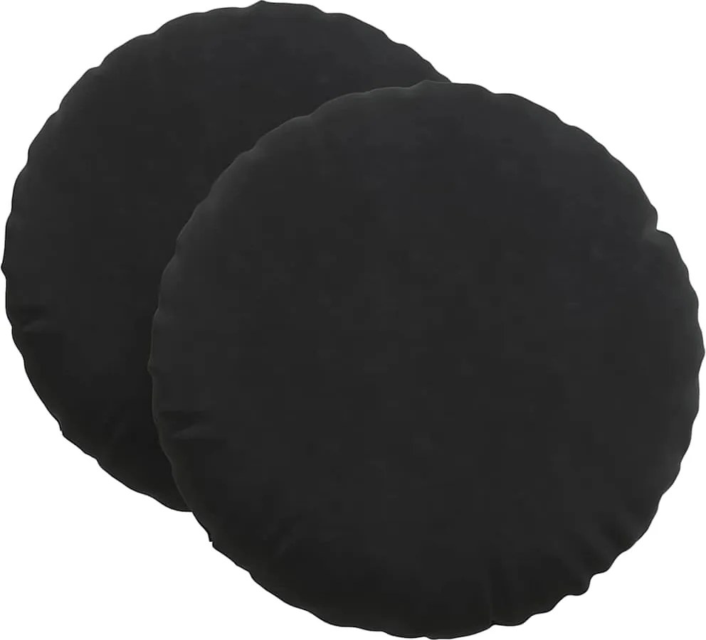 vidaXL Ülőpárnák 2 pcs Fekete Ø 40 x 13 cm Bársony