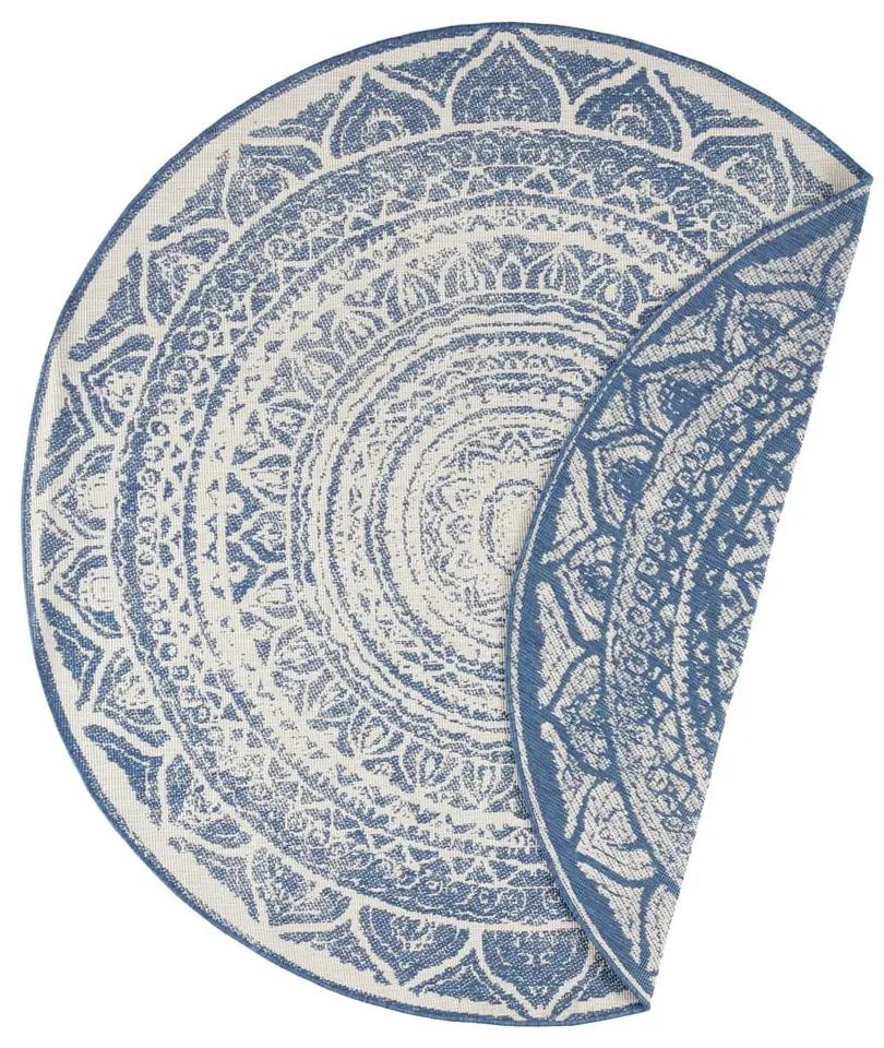 Siruma kék-krémszínű kültéri szőnyeg, ø 140 cm - Bougari