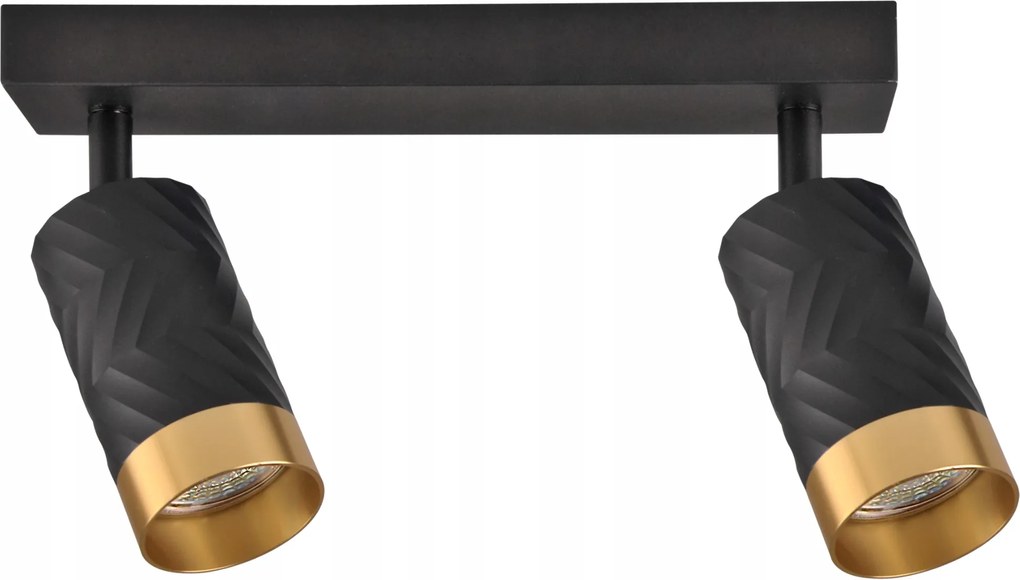 Arras 2 fali-mennyezeti lámpa fekete-arany GU10