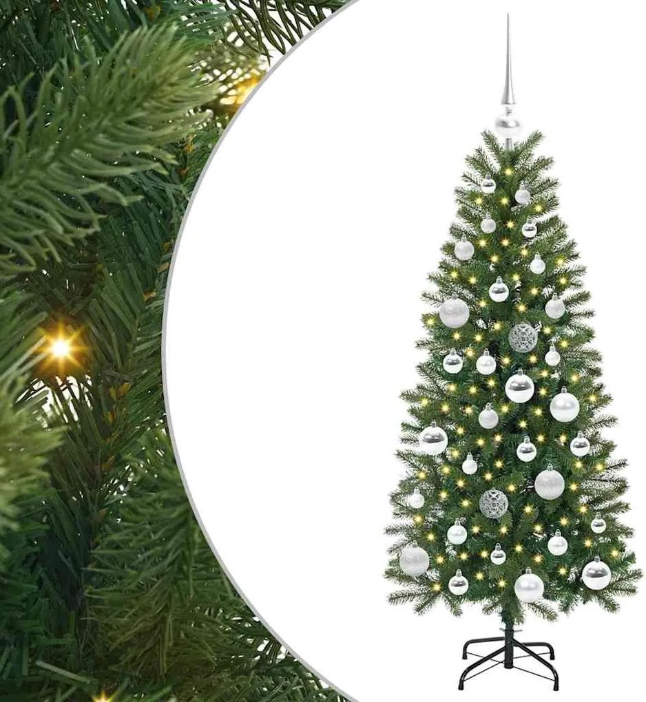 vidaXL Mű karácsonyfa 150 LED-del állvánnyal Zöld 120 cm PE és PVC