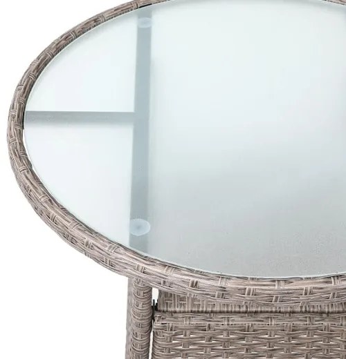 Deuba Rattan asztal Ø80 cm - krémszínű