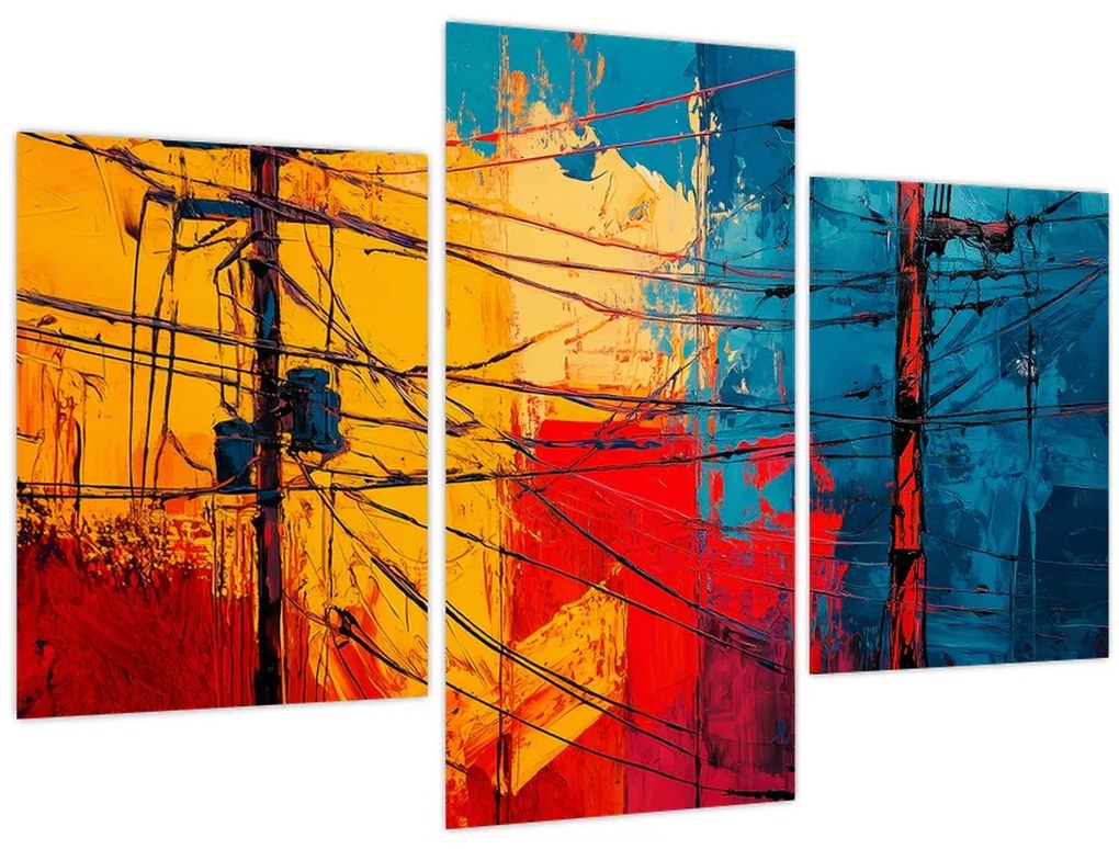 Kép - Absztrakt elektromos vezetékek (90x60 cm)