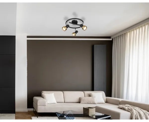 Globo 57917-3G - Spotlámpa  MASON 3xGU10/25W/230V fekete/arany