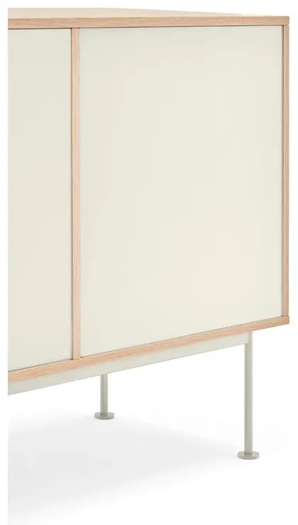 Yoko krémfehér komód tölgyfa dekorral, szélesség 180 cm - Teulat