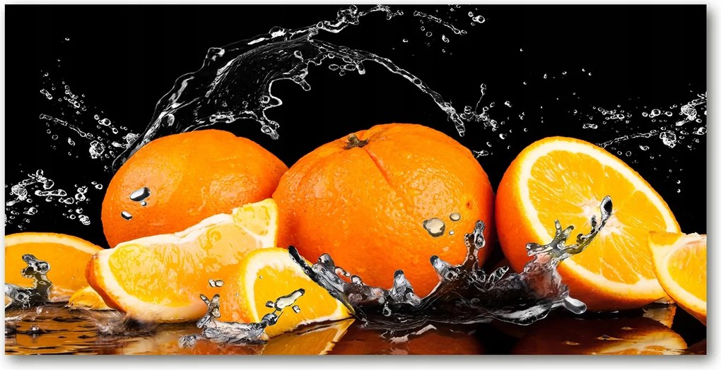 Fotó üvegkép Narancs és víz 140x70