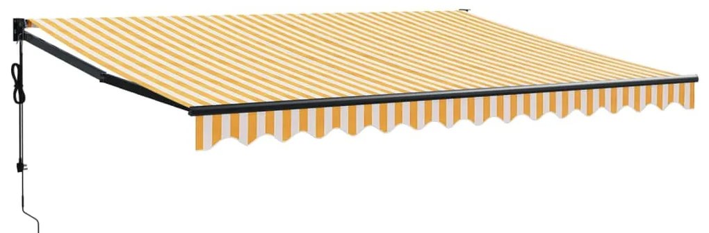 sárga-fehér automata behúzható napellenző 4 x 3 m