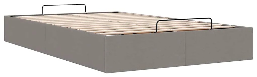 Ottomán tópszínű szövet ágykeret matrac nélkül 120x200 cm