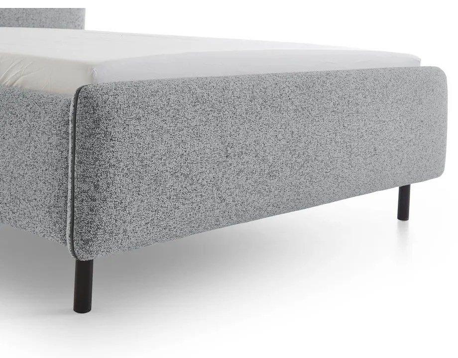 Világosszürke kárpitozott franciaágy ágyrács nélkül 180x200 cm Primo – Meise Möbel