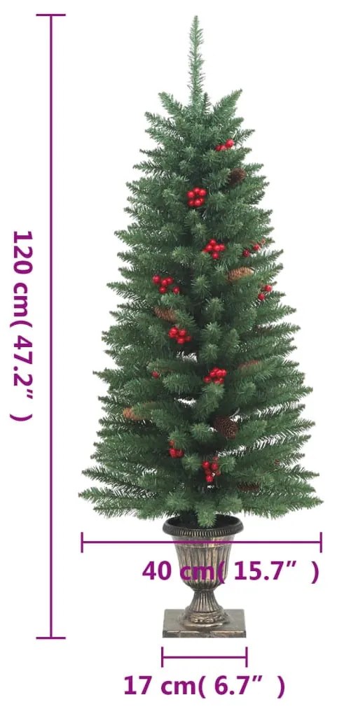 2 db zöld műkarácsonyfa 100 db LED-del 120 cm