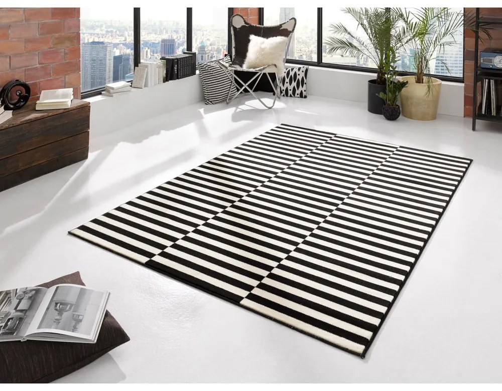 Fekete-krémszínű szőnyeg 80x200 cm Gloria – Hanse Home