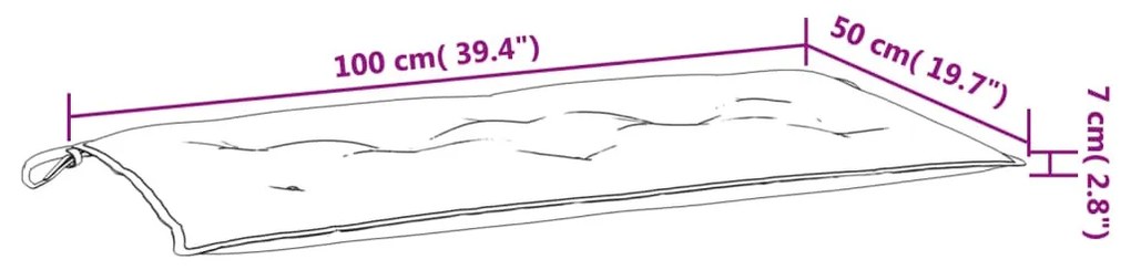 2 db piros oxford szövet kerti padpárna 100 x 50 x 7 cm