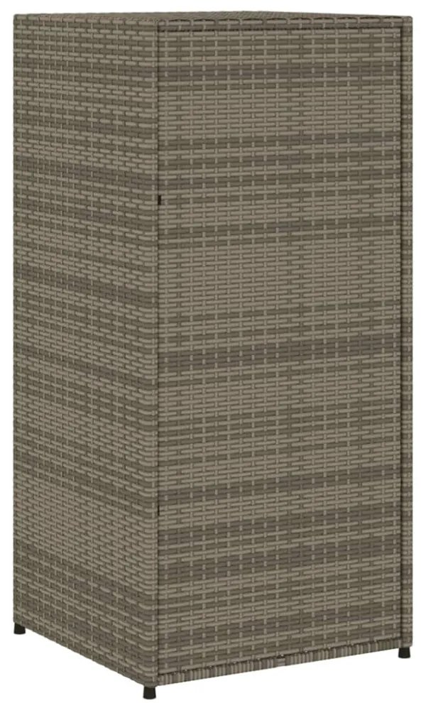 szürke polyrattan kerti tárolószekrény 55 x 55 x 111 cm