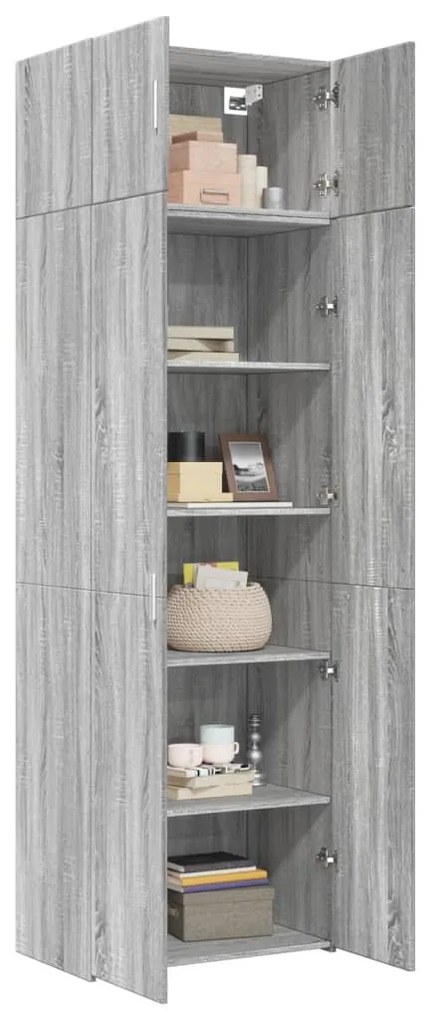 vidaXL szürke sonoma színű szerelt fa tárolószekrény 70x42,5x225 cm