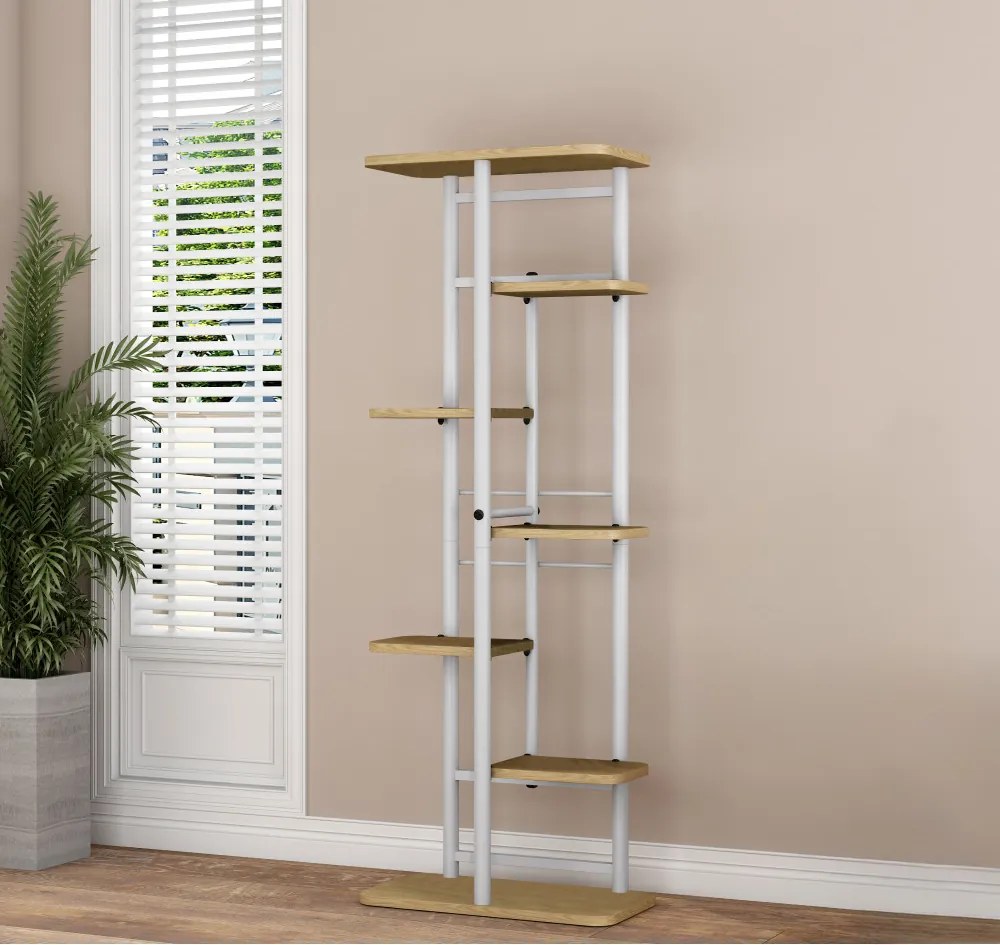 Virágállvány, fehér/sonoma tölgy, LEDOR TYP 3