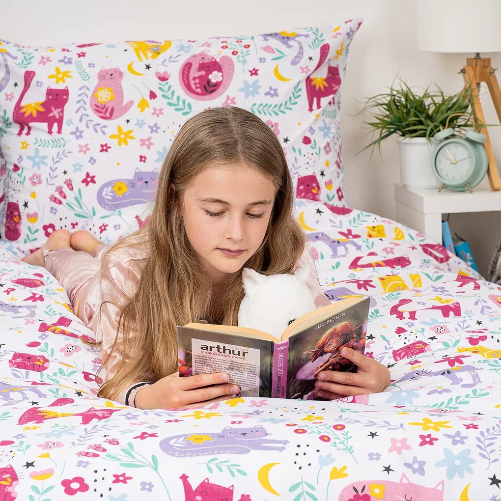 4Home Gyermek pamut ágynemű Playful Paws, 140 x 200 cm, 70 x 90 cm