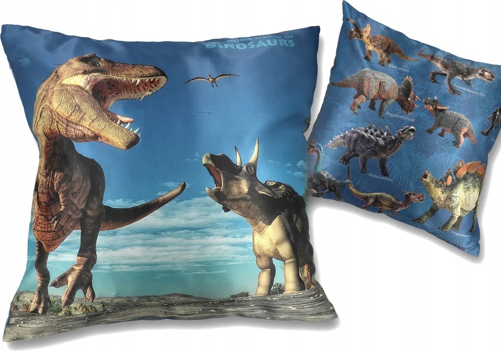 Töltettel/cipzárral ellátott párna Dinoszauruszok 14