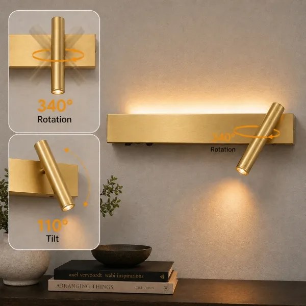 Brilagi - LED fali spotlámpa ARLIX LED/3W/230V + LED/7W arany CRI 90