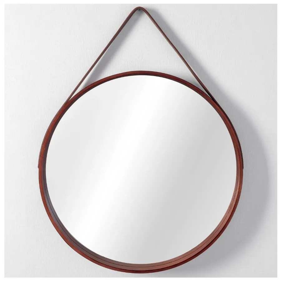 Tutumi Tutumi, kerek tükör 59 cm barna csíkon NBKL-18013, sötétbarna, HOM-09696