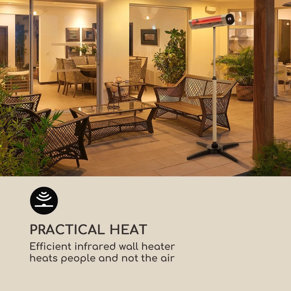 Blumfeldt Dark Wave, infravörös hősugárzó, 2000 W, aranyozott széncső, IP65, alumínium