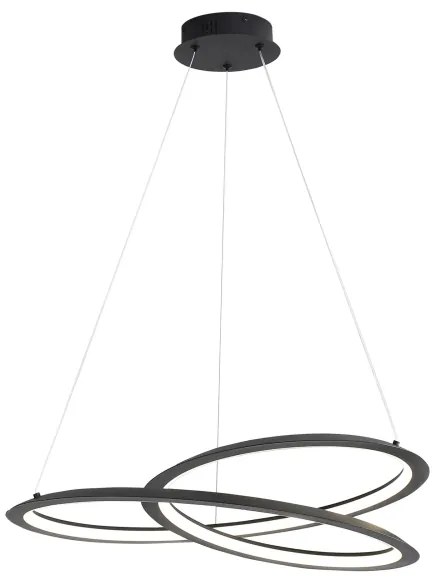 LED Csillár zsinóron TANGO LED/44W/230V 4000K átm. 60 cm fekete