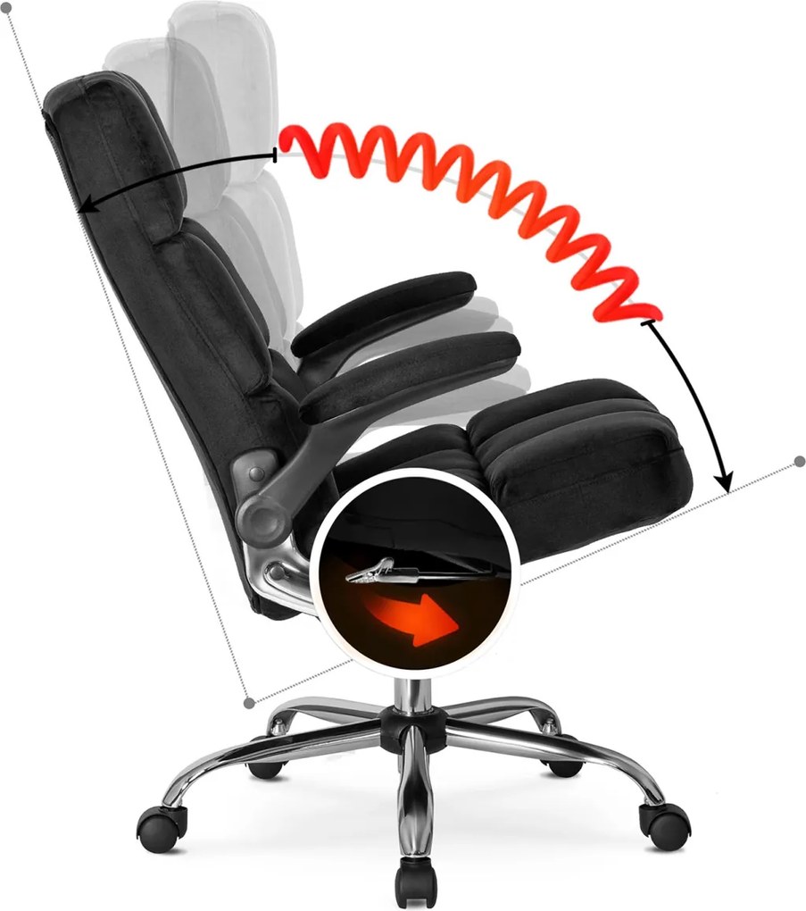 LONDON forgószék fekete bársony