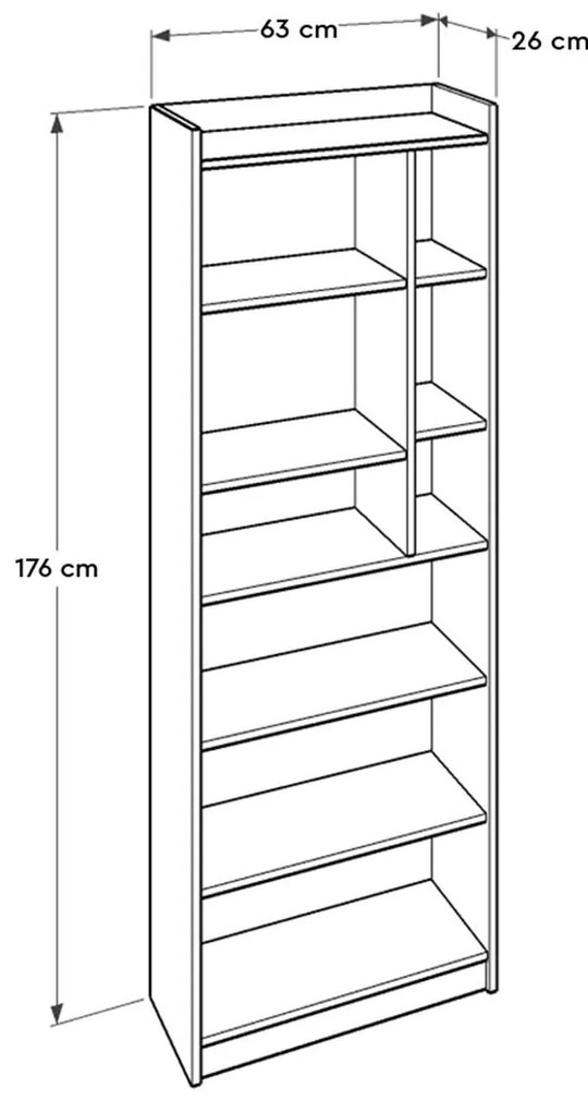 Regál Madobo 1 (szonoma tölgy + fehér) . 1092964