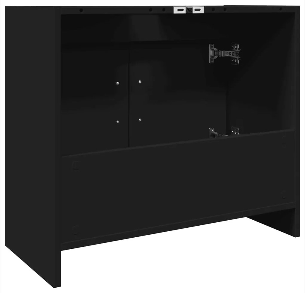 fekete szerelt fa mosdószekrény 63 x 29 x 55 cm