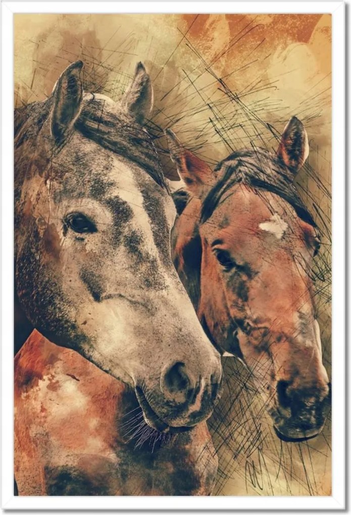 Poszterek keretben 40x60 Lófejek