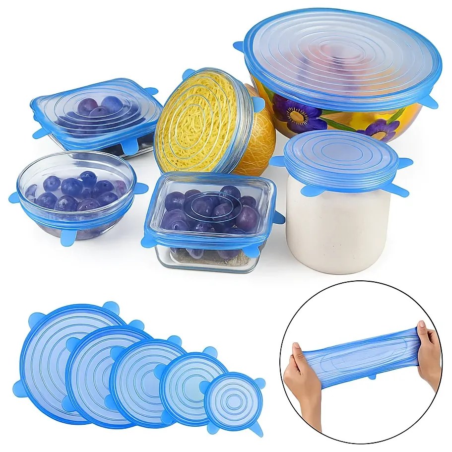 Szilikon fedő szett az edényekre - 6 db