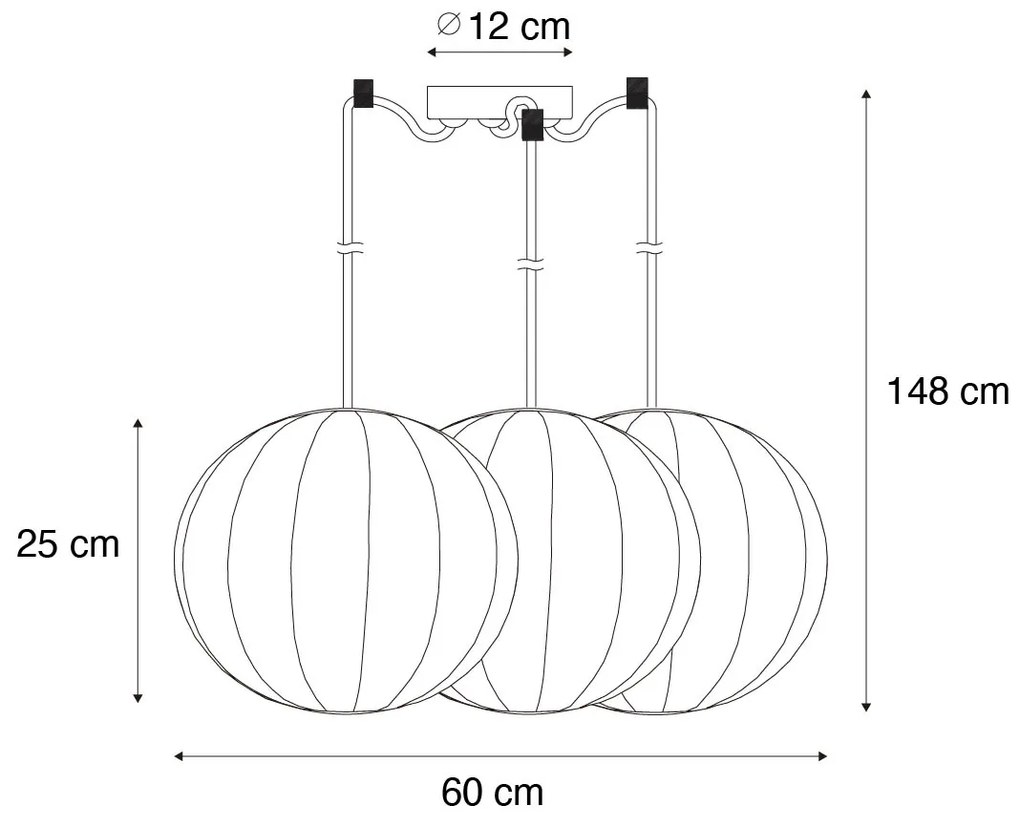 Design lógólámpa fehér selyemmel 30 cm 3-lámpás - Plu