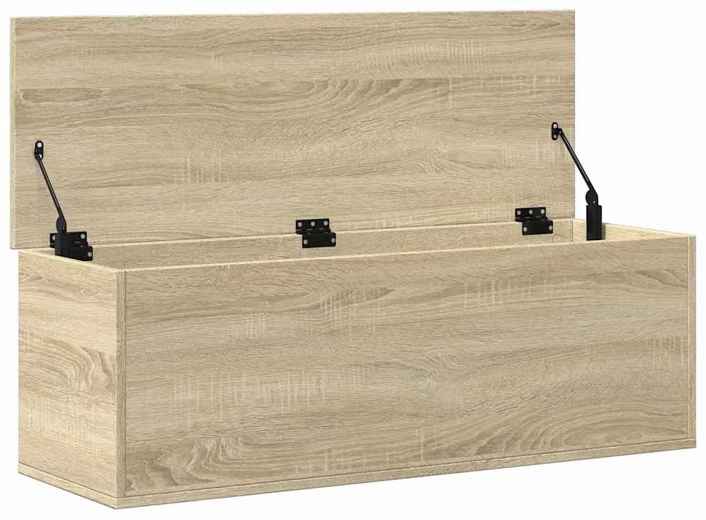 sonoma tölgy színű szerelt fa tárolóláda 102 x 35 x 35 cm